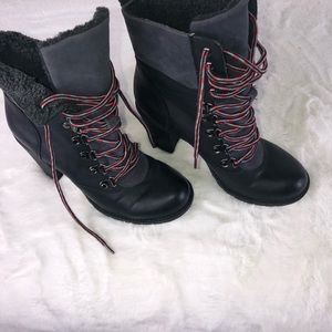 Report Iryna Black Tie Boots 3-1/2” Heel size 6